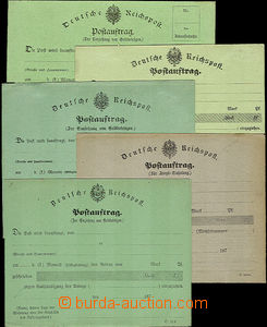 36949 - 1870/80 comp. 5 pcs of Un postal blank forms (Postauftrag),