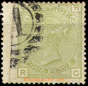 36968 - 1877 Mi.48, marginal L, thin/light brownish, fold in margin,