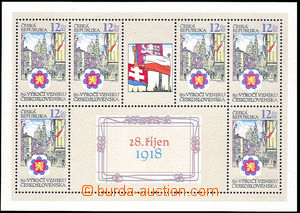 37006 - 1998 Pof.PL197, miniature sheet 80. anniv of Czechoslovakia,
