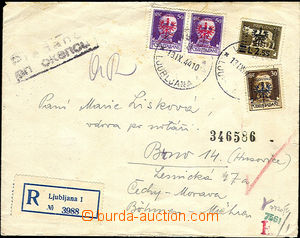 37045 - 1944 LAIBACH Reg letter sent from Ljubljana 13.IX.44 to Boh