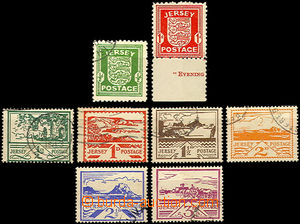 37065 - 1941-43 JERSEY Mi.1-8, only Mi.2 clear mint never hinged w