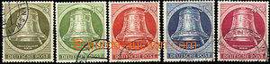 37093 - 1951 Mi.82-86 Bells, small rest of hinge, clear postmark, go