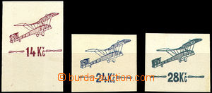 37135 - 1920 issue I 3 pcs of trial overprint in original colors on