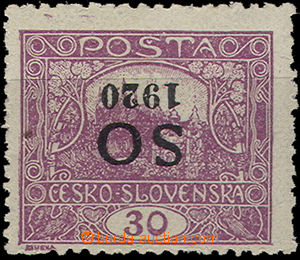 37156 - Pof.SO10C N, unissued, inverted black Opt, small paper flaw