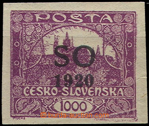 37168 - Pof.SO23a, 1000h with black overprint, small paper crease i