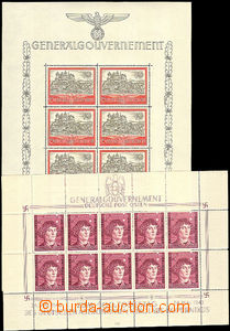 37169 - 1941-43 GENERAL GOVERNMENT Mi.65 printing sheet, Mi.104 pri
