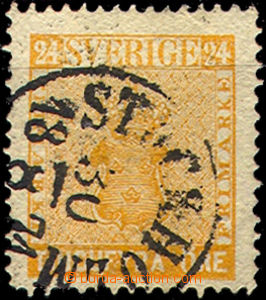 37198 - 1858 Mi.10a Coat of arms, deep overlapping postmark, rest of