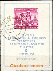 37223 - 1954 Mi.445 Block 10X Exhibition of Stamps, CDS Berlin (Meck