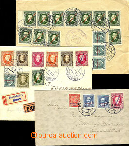 37282 - 1939 comp. 4 pcs of letters franked with. mixed frankings st