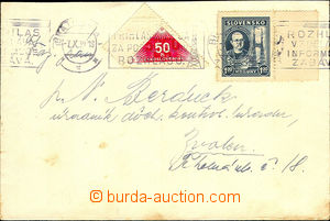 37287 - 1939 letter with mixed franking of czechosl. doruční(!) st
