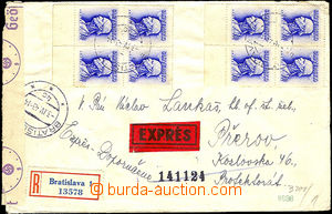 37294 - 1943 Reg and Express letter to Přerov, franked with. 12nás