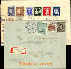 37295 - 1942-43 2 pcs of letters franked with. i.a. surtax stmp., 1x