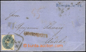 37308 - 1864 R folded letter from Prague to Úštěk, with Mi.2x 27