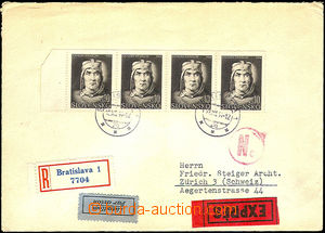 37312 - 1944 Reg, express and airmail letter to Switzerland (!), fra