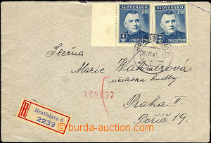 37340 - 1940 Reg letter to Protectorate, franked with. double franki