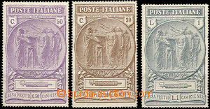 37370 - 1923 Mi.183-85 Sociální fund, hinged and background, 1x th