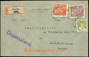 37380 - 1924 Reg letter to Austria, with Pof.173, 175, 156, CDS Tere