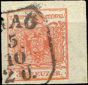 37394 - 1850 issue I Mi.3 Coat of arms, hand-made paper, type III.,