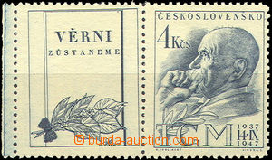 37428 - 1947 Pof.K459, plate variety 31/1, T. G. Masaryk oblique rol