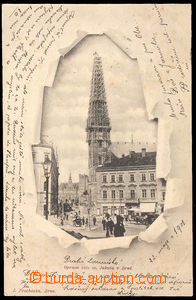 37506 - 1901 Brno - reparation tower St. Jacob in Brno, B/W collage