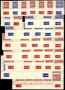 37533 - 1939 selection of 18 pcs of 2-stamps gutter with plate mark