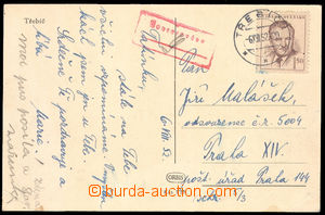 37619 - 1952 postcard sent to odsouzeného in výkonu punishment in