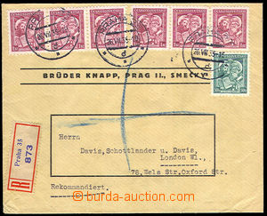37762 - 1935 Saints Cyril and Methodius Reg letter to London, with
