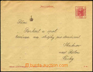 37804 - 1905 school p.stat obálka(!) with printed stmp 10h red Merc
