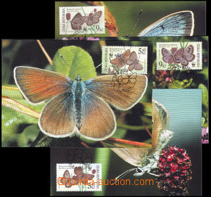 37827 - 2002 Czech Republic Butterflies Pof.CM41A-44A, on stmp Pof.