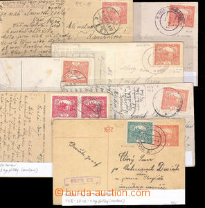 37846 - 1919-20 comp. 7 pcs of Ppc franked with. Hradcany-issue stam