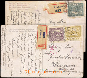 37847 - 1920 2 pcs of R Ppc addressed to Poland, franked with. 1x 75