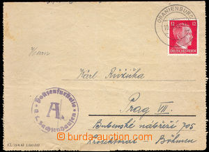 37863 - 1943 C.C. ORANIENBURG pre-printed letter-card sent Czech pr