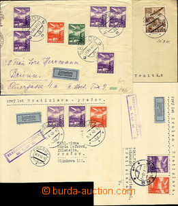 37922 - 1941-43 comp. 4 pcs of airmail entires, 2x letter to Bohemia
