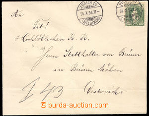 37941 - 1894 letter addressed to to Brno, with 25c standing Helvetia