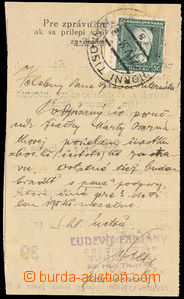 37945 - 1931 T. G. Masaryk cut cheque order with report with 50h, P