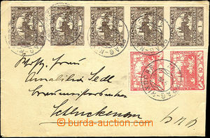 37953 - 1919 letter with 2x 10h + 5x 1h, Pof.5, 1, Austrian railway