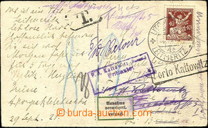 37961 - 1921 postcard to Braslau, with 40h issue Chainbreaker, CDS L