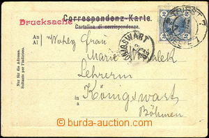 37981 - 1903 postcard sent as printed matter and franked with. newsp