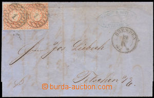 37997 - 1863 folded letter franked with. 2 stamp. 1/2Ngr, Mi.15, num