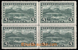 38045 - 1926 Pof.232, Tatras, 5CZK, without watermark as blk-of-4, s