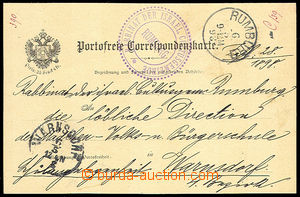 38052 - 1898 official card liberated from postage with cancel. RABIN
