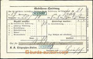 38057 - 1868 2 pcs of certificates of mailing for telegram Gebühr -