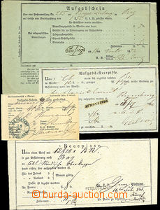 38058 - 1841-1912 comp. 6 pcs of receipts and certificates of mailin