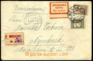 38078 - 1931 Reg and airmail letter sent from Moskbvy 4.7.31 to Prag