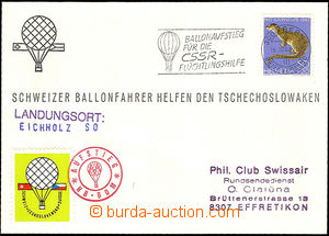 38082 - 1968 SWITZERLAND balloon flight on/for help uprchlíkům fr