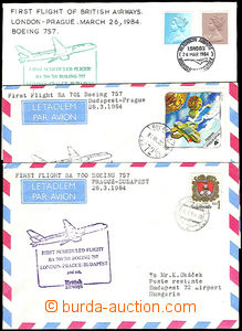 38085 - 1984 VELKÁ BRITAIN the first flight London - Prague - Budap