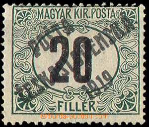 38088 - unissued overprinted 20f Hungary black numbers, Mi.P32, ove