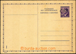 38097 - 1945 Bohemian and Moravian double PC CDV20 with black overpr