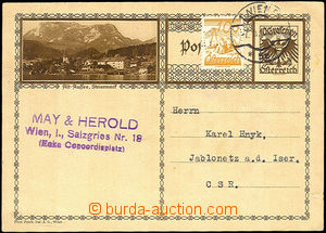 38140 - 1928 AUSTRIA pictorial PC uprated with stamp 10g with perfi