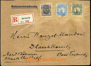 38159 - 1919 commercial Reg letter with Mi.64, 69, 76 with CDS Barka